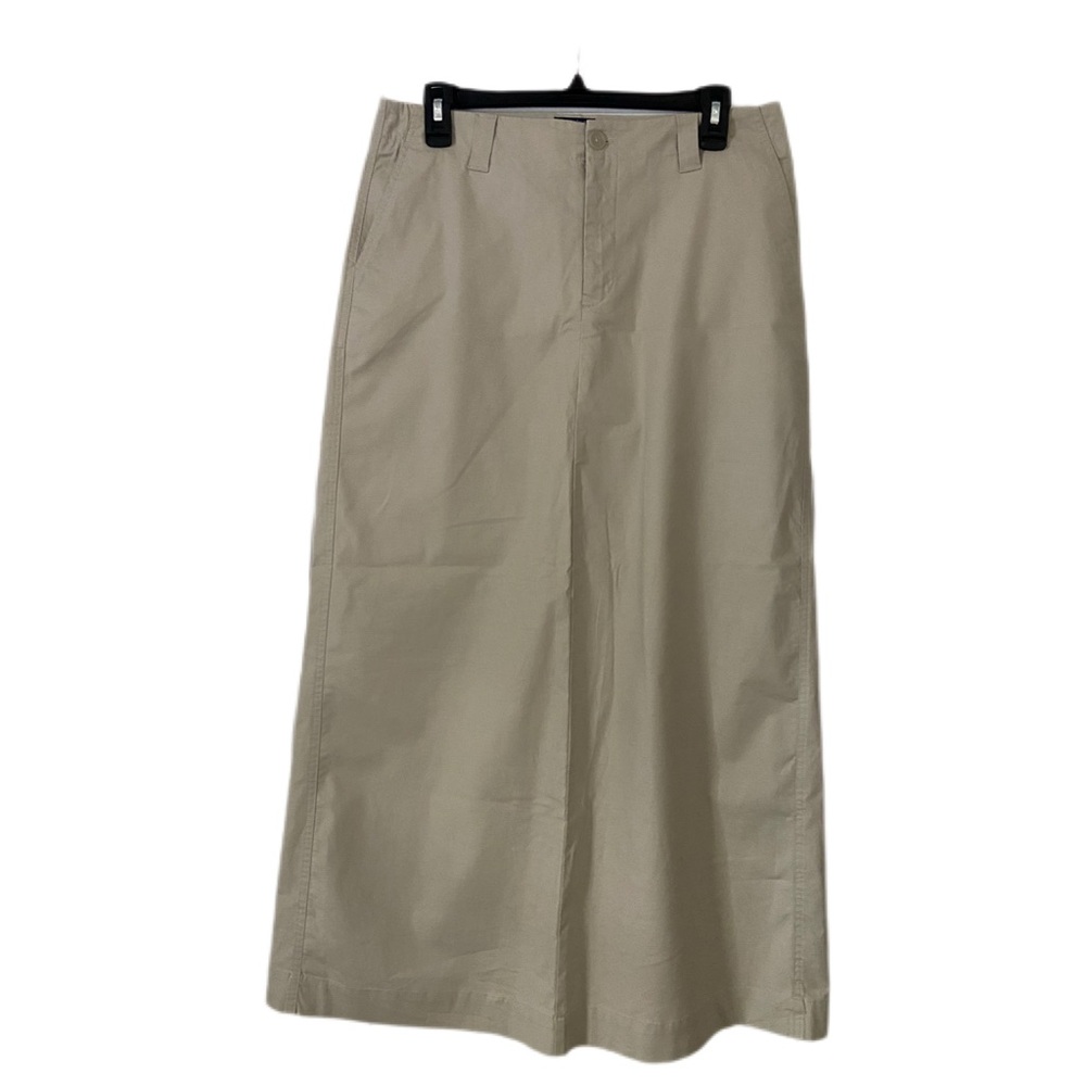 Classic High-Waist Khaki Maxi Skirt